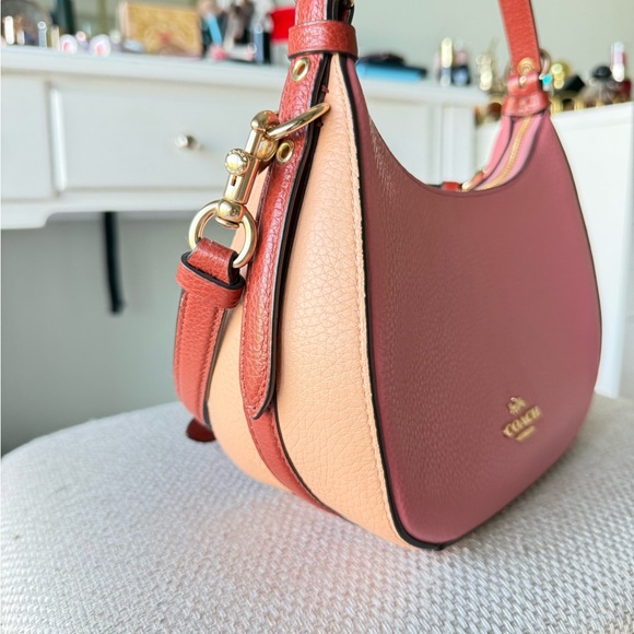 Coach Handbags - Coach Coral and Beige Shoulder Bag